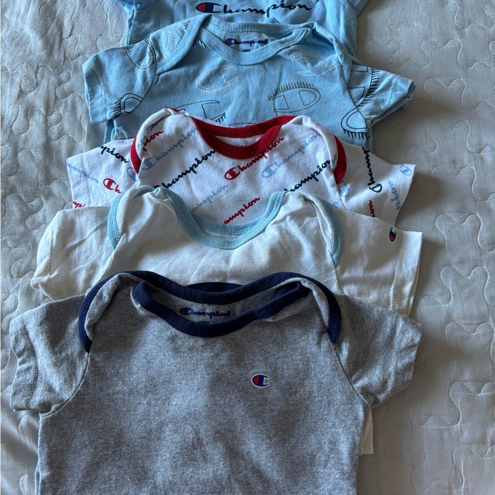 Champion Infant Bodysuit Collection - Blue, White, Gray